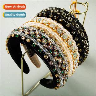 colorful full diamonds Europe bands Cuban hair female retro