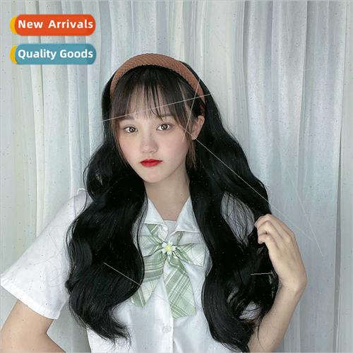 Wig half head set one-piece big wave curly hoop wig female n
