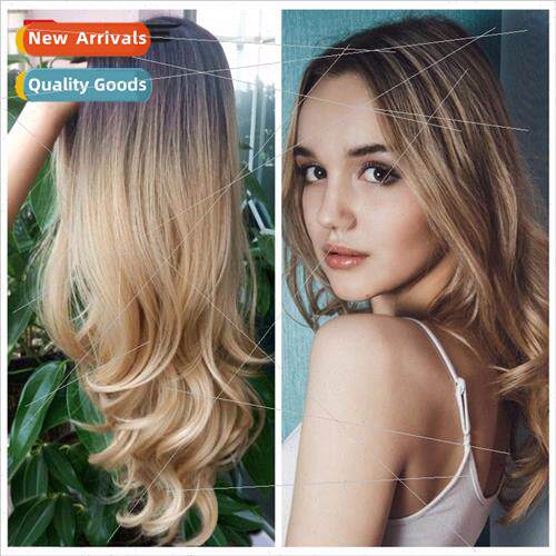 jiafa Europe wig ladies wig gradient color medium parted big