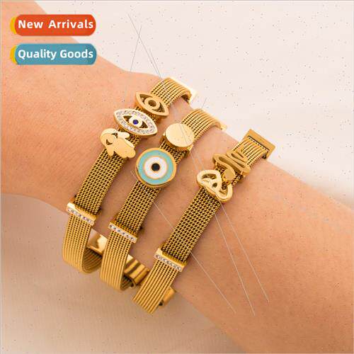 Europe INS tanium steel bracelet female simple plated 18K go