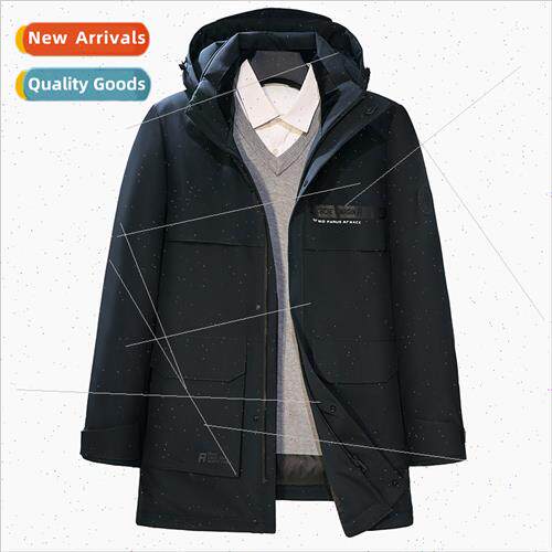Winter down jacket men new thickened medium-length goose dow