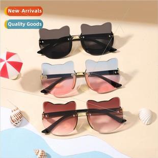 children sunglasses rimless new styling ears frame sungl cat