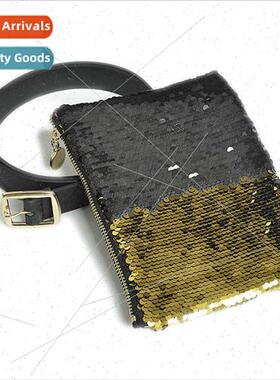 Europe Women Belt Casual Two Color Fish Scale Sequins Imatio