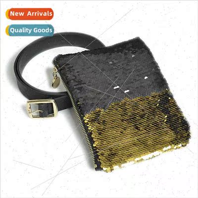 Europe Women Belt Casual Two Color Fish Scale Sequins Imatio