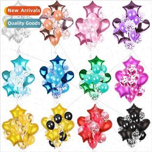 set 14PC sequins pearl with balloon film aluminium inch