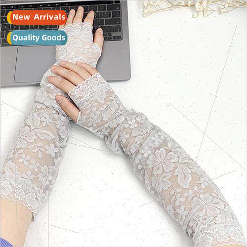Sunscreen long lace sleeve gloves fake sleeve female summer