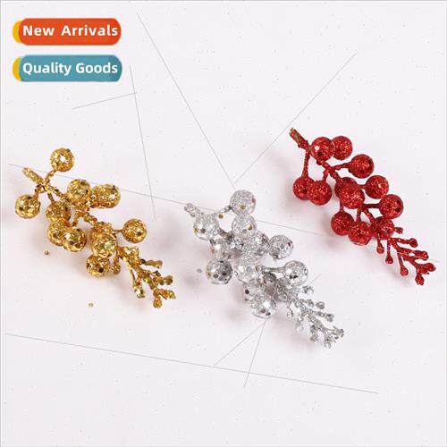 Christmas decorations 12 head gold red silver glitter simula