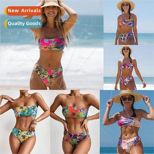 Swimsu Europe Fashion New Bikini Plunge Sexy 2023 Printed
