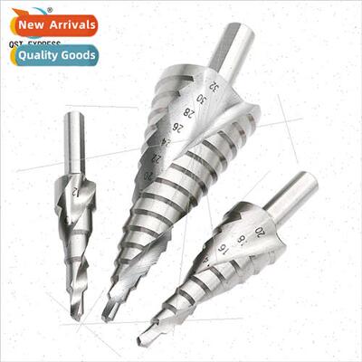 Triangle shank silver spiral fluted step drill Pagoda drill