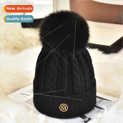 New wool winter cap nd hairball women hat winter padded warm