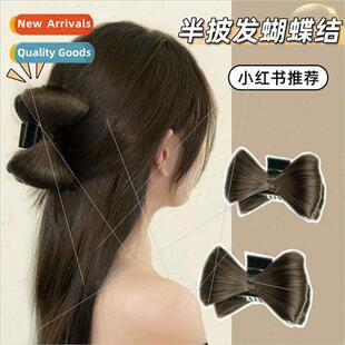 mulation Grab Marble Tie High Bow Hair Head Clip Low