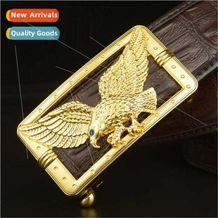 New eagle wings men belt automatic buckle two layer cowhide