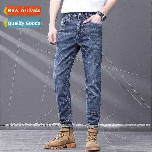 2023 men jeans men spring new straight pants stch casual pan