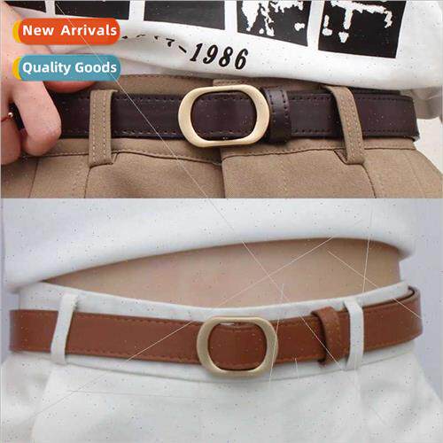 Korea new no punch hole holeless belt female decorative simp