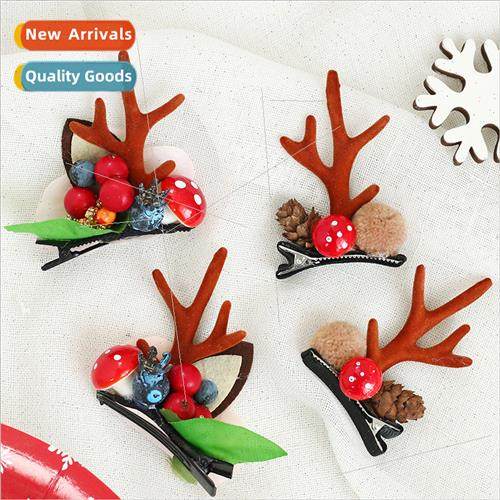 New  Christmas elk antlers hundred headdress hair clips Chri