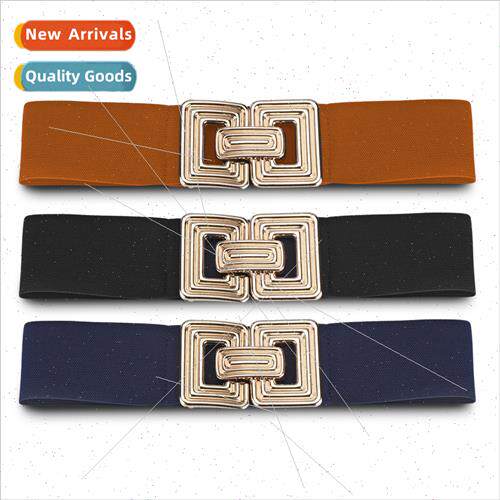2024 Autumn winter new gold buckle fashion elastic elastic w