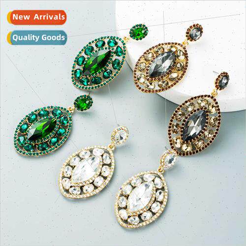 Ins Europe super flash new earrings senior sense color diamo