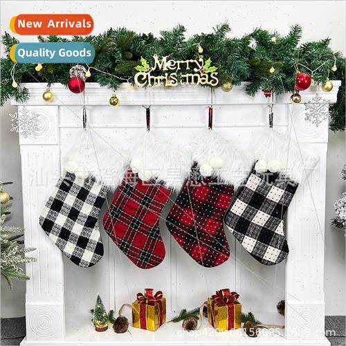 2023 New Christmas Hanging Gable Christmas Stocking  Bag Chr