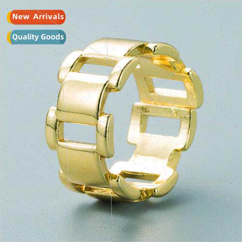 Europe copper gold-plated zirconia leopard head ring hip-hop