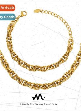 Europe ring interlocking thick chain jewelry tanium steel go