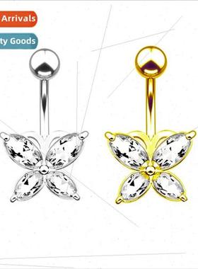 New Europe piercing jewelry high  zirconia butterfly Belly B