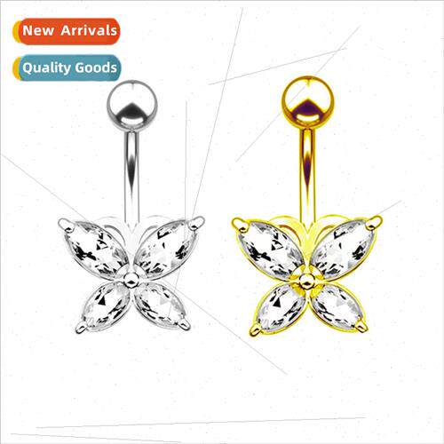 New Europe piercing jewelry high  zirconia butterfly Belly B