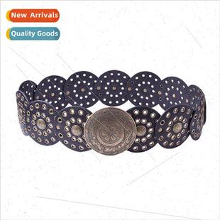 Women Belt Atmospheric Punk Belt Vintage Fashion Rivet Air E