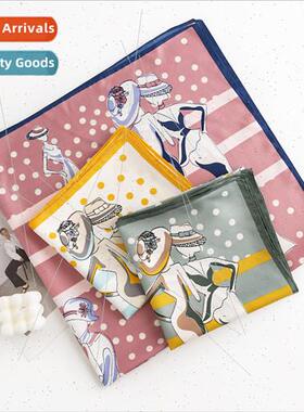 Celebry printing circle simulation silk scarf fashion commut