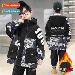 fall and middle cotton large new jacket 2023 Boys winter