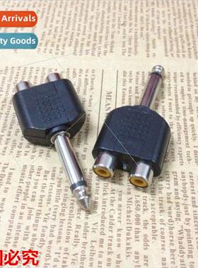 6.5 to 2RCA Lotus Head Audio Mic to AV Audio Adapter 1 in 2
