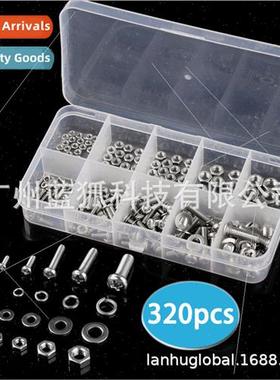 Screws Set 320pcs Boxed Stainless Steel Round Head Bolts Nut