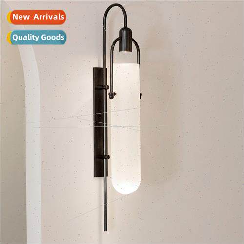Retro light luxury glass wall lamp modern simple hotel lobby