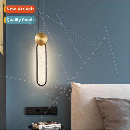 Copper bedside chandelier light luxury modern minimalist mas