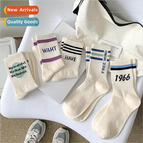 Socks female spring fall cotton ins tide outside wear Korean