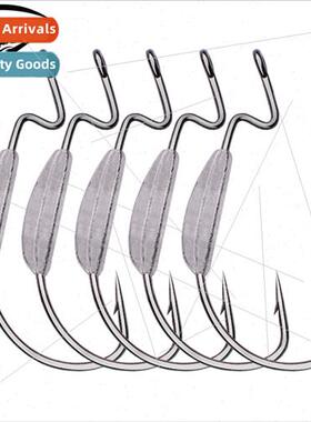 Soft worm hooks wh barbed hooks plus lead 5pcs/pack wide bel