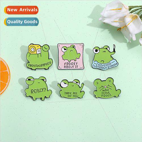 New alloy animal series brooch cartoon cute frog shape bakin