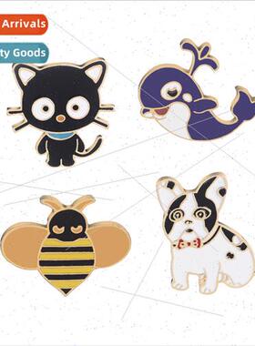 Europe new cartoon oil drop brooch creative animal pin blue