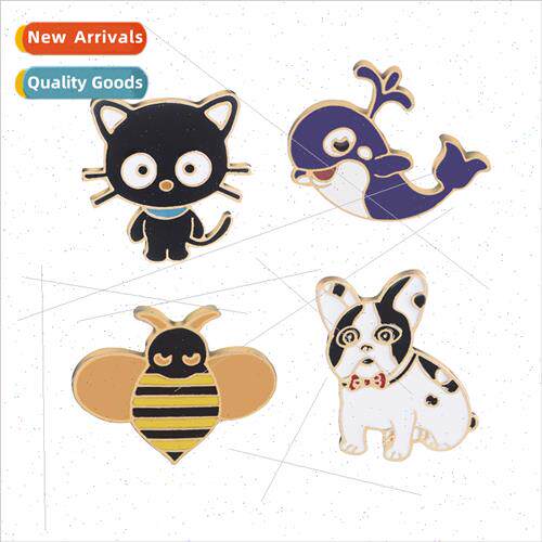 Europe new cartoon oil drop brooch creative animal pin blue