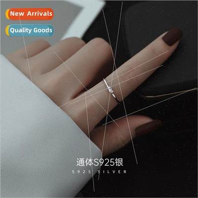 S925 silver knotted ring female niche fashion index finger o