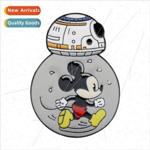 robot Mickey around cute pin cartoon BB8 Wars Star and Film