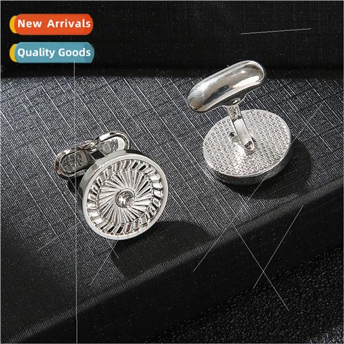 new round striped crystal su cufflinks versatile French men