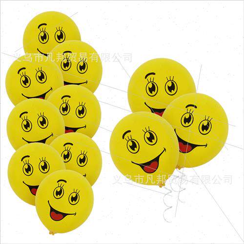 12 inch cute cartoon emoji balloon eyelash smiley face ballo
