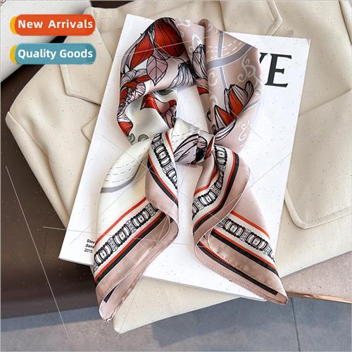 2023 fashion new printing small square scarf women silk scar