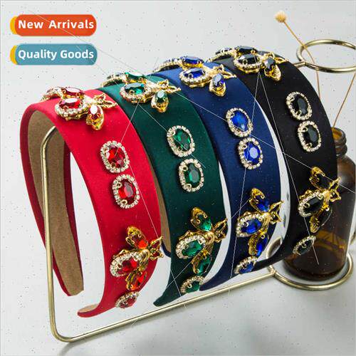 Europe new hair bands female fashion cloth full diamonds bee