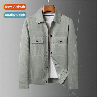 Golden velvet striped jacket men 2023 spring new versatile S