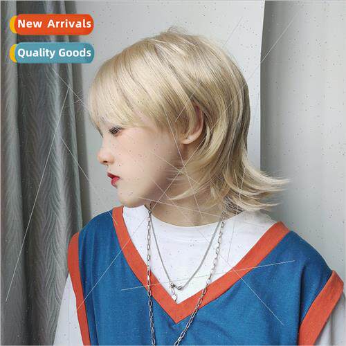 Wigs 适用men women can wear wolf tail short center parted ba