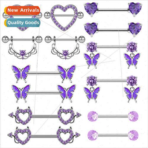 Europe aesthetic elegant nipple ring purple nipple ring nipp