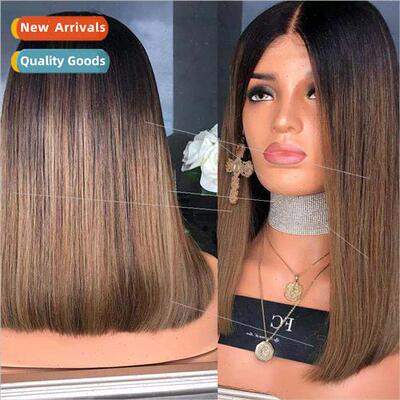 Europe Wigs Medium Length COS Europe Bleached Dyed Gradient