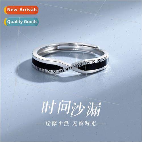 -discipline ring male gangly handsome Roman numerals opening - 实物图