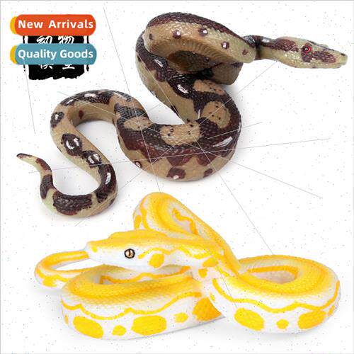 Wildlife snake toys coiled python golden python model amphib